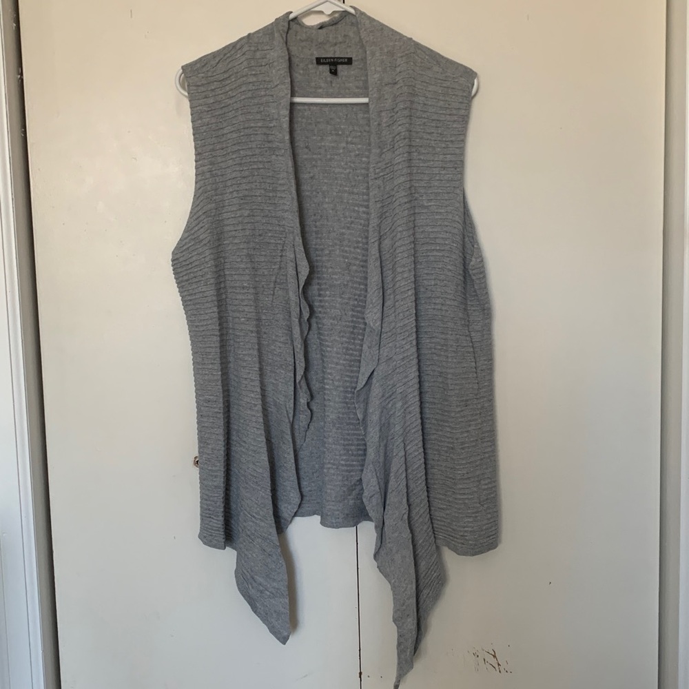 Eileen Fisher Grey Ribbed Vest